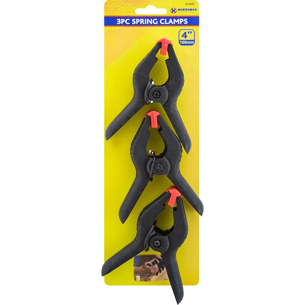 Marksman - 3pc 4" Spring Clamps Set - Black