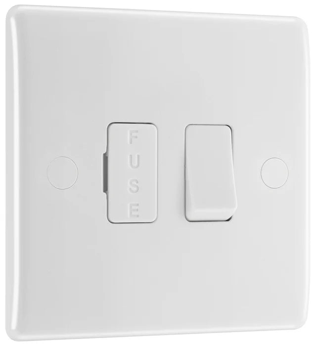 BG Electrical - 850 White Round Edge Switched Spur 13A