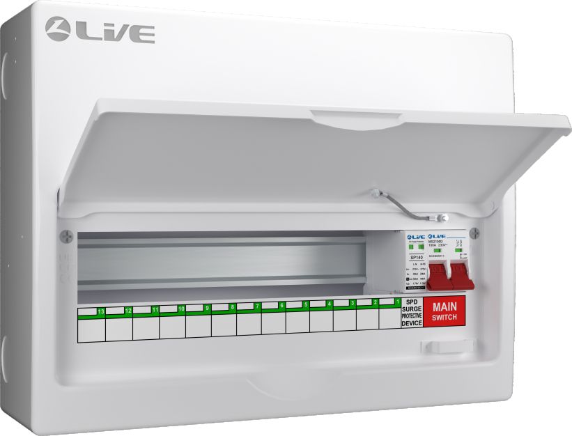 Live Electrical 11 Way SPD Metal Consumer Unit