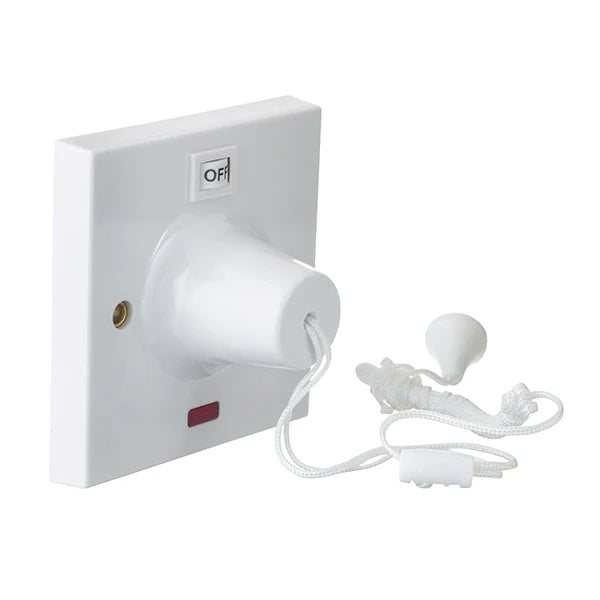 BG Electrical - 803 45A DP Pull Cord Ceiling Switch with Neon