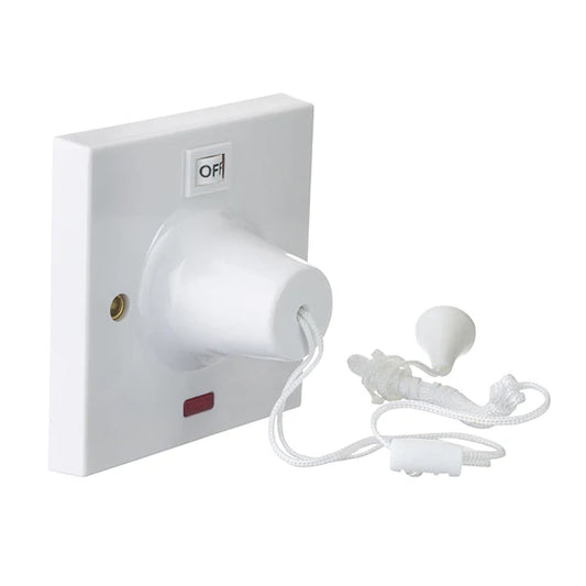 BG Electrical - 803 45A DP Pull Cord Ceiling Switch with Neon