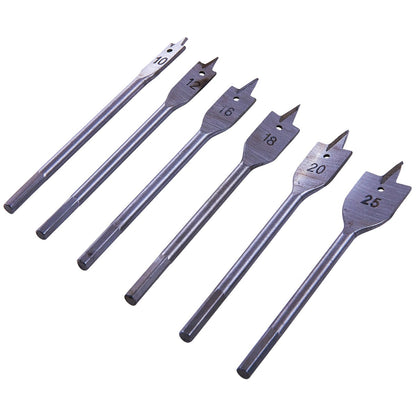 6pc Metric Flat Wood Hex Shank Drill Bit Set