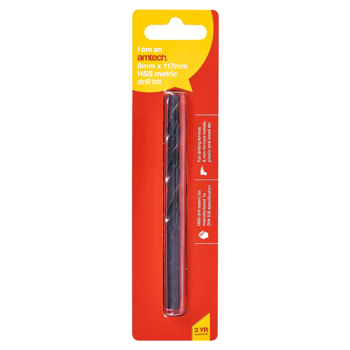 8mm x 117mm HSS Drill Bit