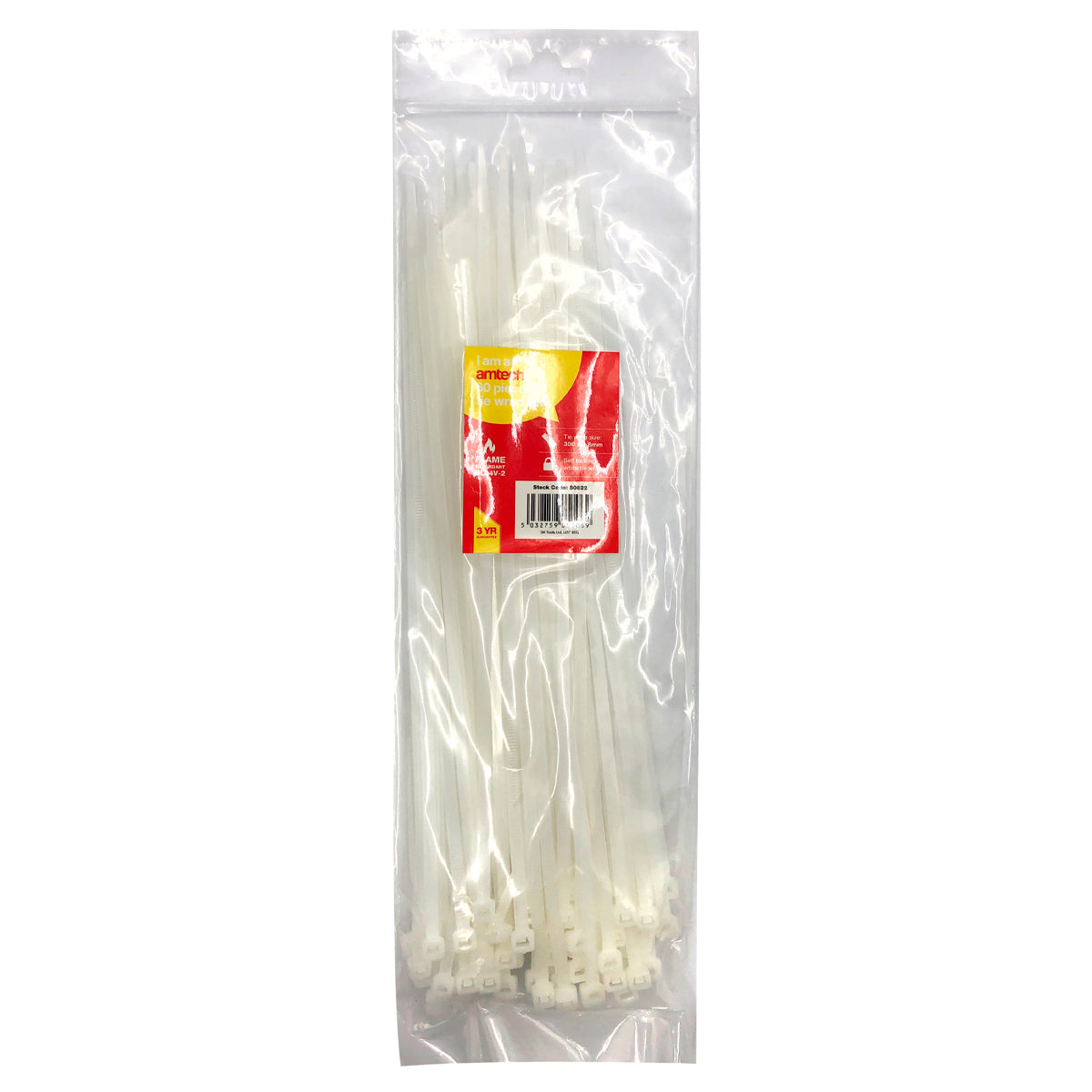 60pcs Tie Wraps (300mm x 4.8 mm) White