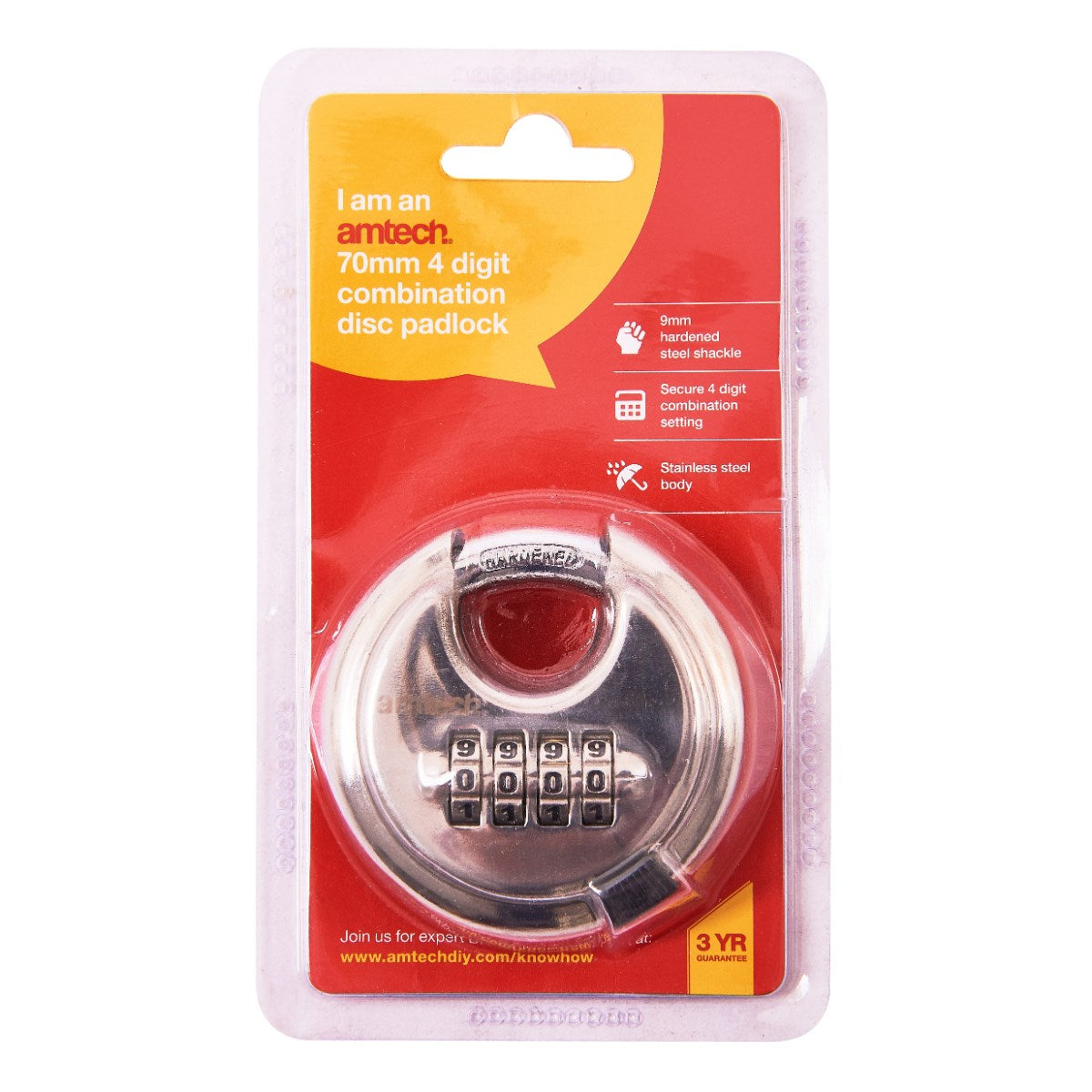 70mm - 4 digit Combination Disc Padlock
