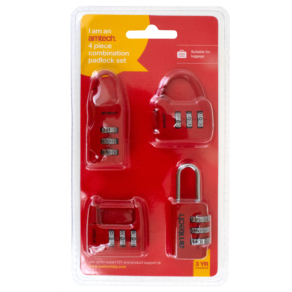 4pc Combination Padlock Set