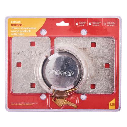 73mm Shackleless Round Padlock with Hasp