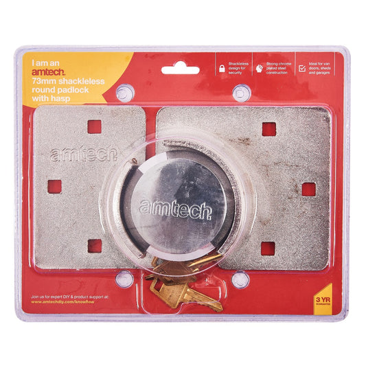 73mm Shackleless Round Padlock with Hasp