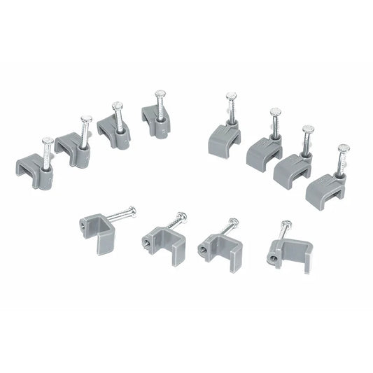BG Electrical - CCF1/50 Grey Twin & Earth 1mm Cable Clips - 50 Pack
