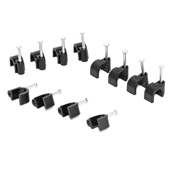 BG Electrical - CCR7B/50 Black Round 7mm Cable Clips - 50 Pack
