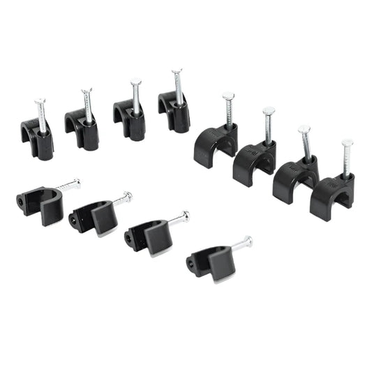BG Electrical - CCR7B/50 Black Round 7mm Cable Clips - 50 Pack