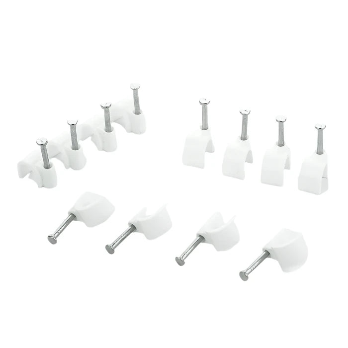 BG Electrical - CCR10/50 White Round 10mm Cable Clips - 50 Pack