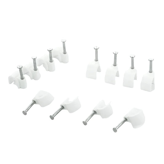 BG Electrical - CCR10/50 White Round 10mm Cable Clips - 50 Pack
