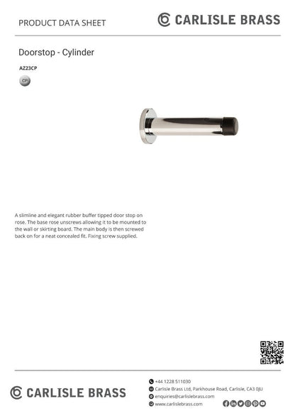 Carlisle Brass AZ23CP Doorstop - Cylinder