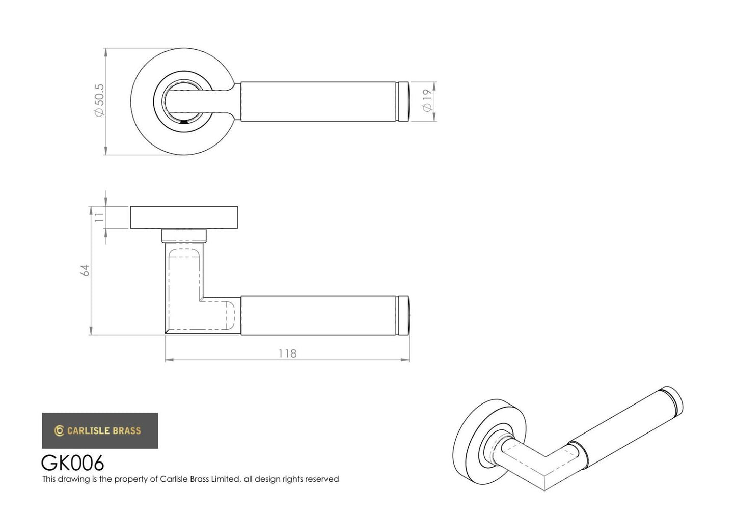Carlisle Brass GK006SNCP/INTB Belas Latch Pack Satin Nickel/Polished Chrome