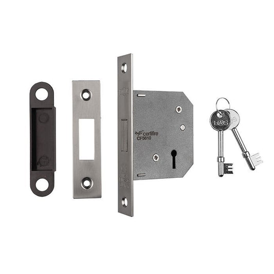 Eurospec LDE5325NP 3 Lever Contract Deadlock 2.5 Nickel Plated