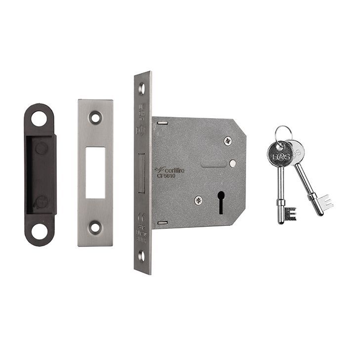 Eurospec LDE5330SN Easi-T 3 Lever Deadlock 76mm Residential (Satin) Satin Nickel
