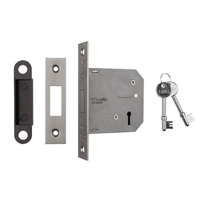 Eurospec LDE5330SN Easi-T 3 Lever Deadlock 76mm Residential (Satin) Satin Nickel