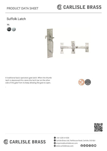 Carlisle Brass ISLZP/BP Suffolk Latch